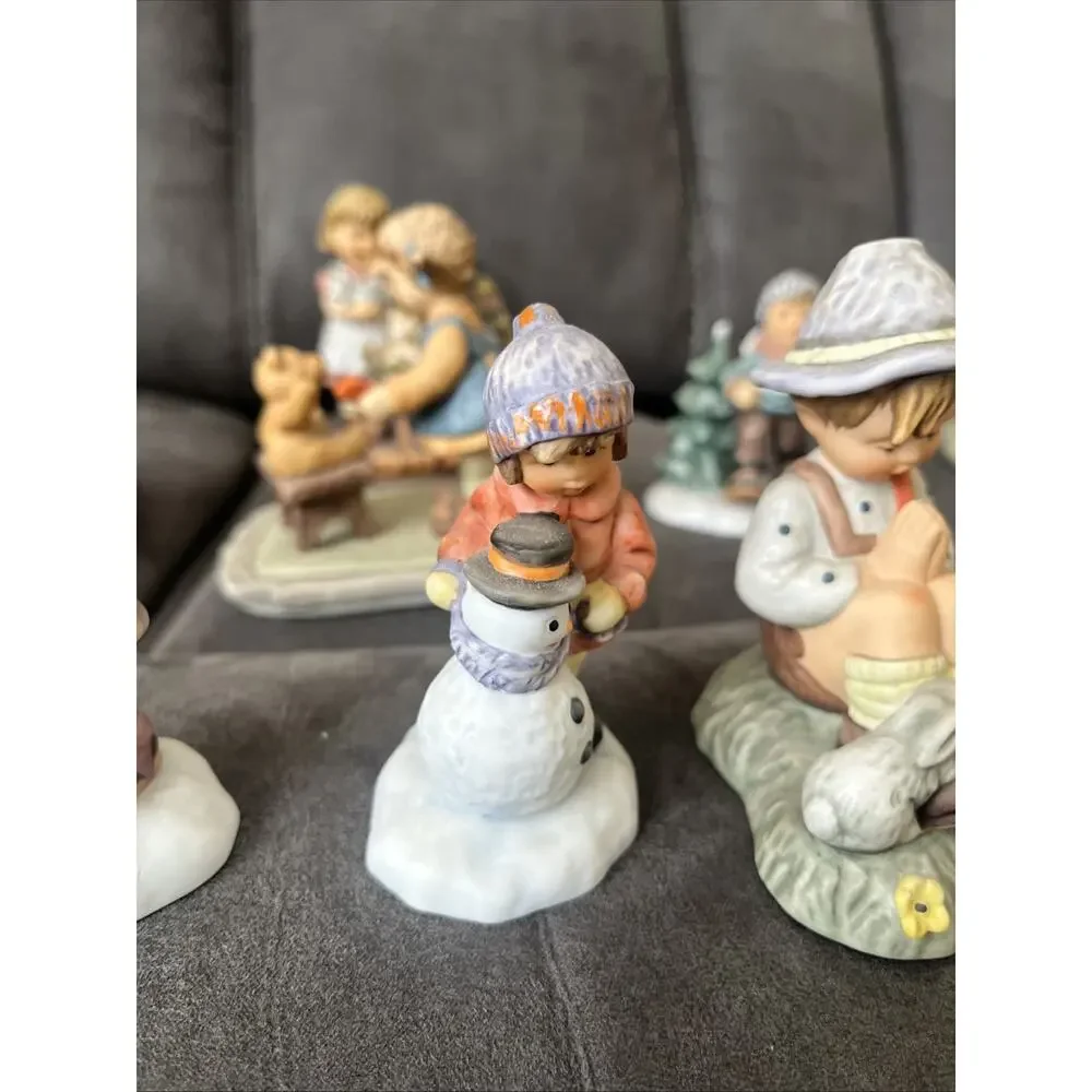 Lot Of 11 Berta Hummel Goebel 2003 Figurine Cat Snowman Swing Children. Perfect!
